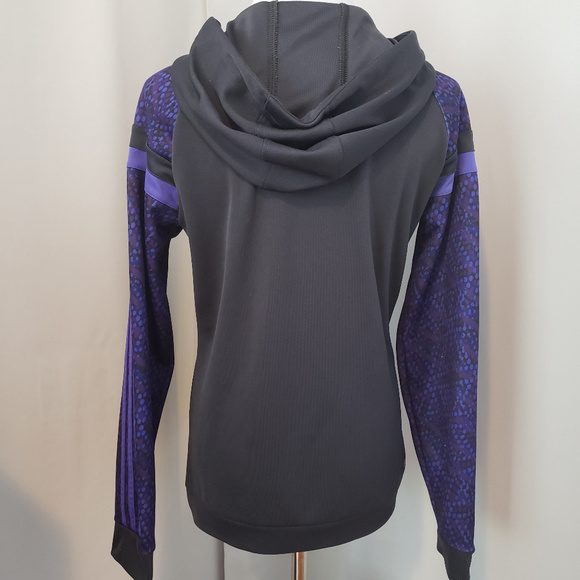 adidas hoodie purple and black geometric pattern - Picture 2 of 8